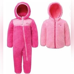 Snozu Girls' Fleece Jacket & Snowsuit 2 Piece